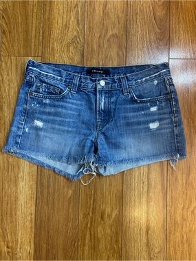 J Brand Blue Distressed Denim Cutoff Shorts Size 27